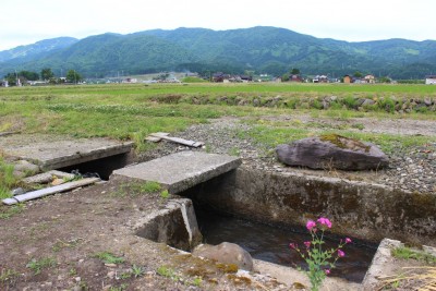 医王山と小坂用水